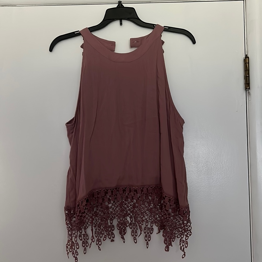 Purple lace tank